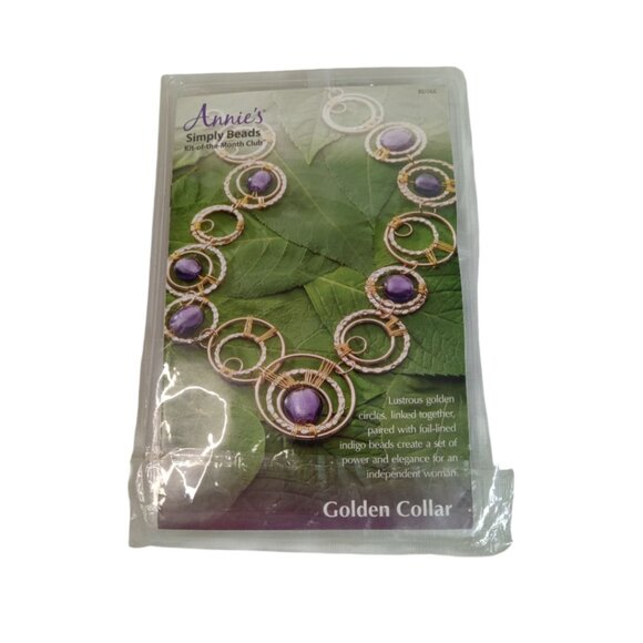 Annie's Simply Beads Kit of the Month Club Golden Collar Necklace & Earrings Set - Picture 1 of 6